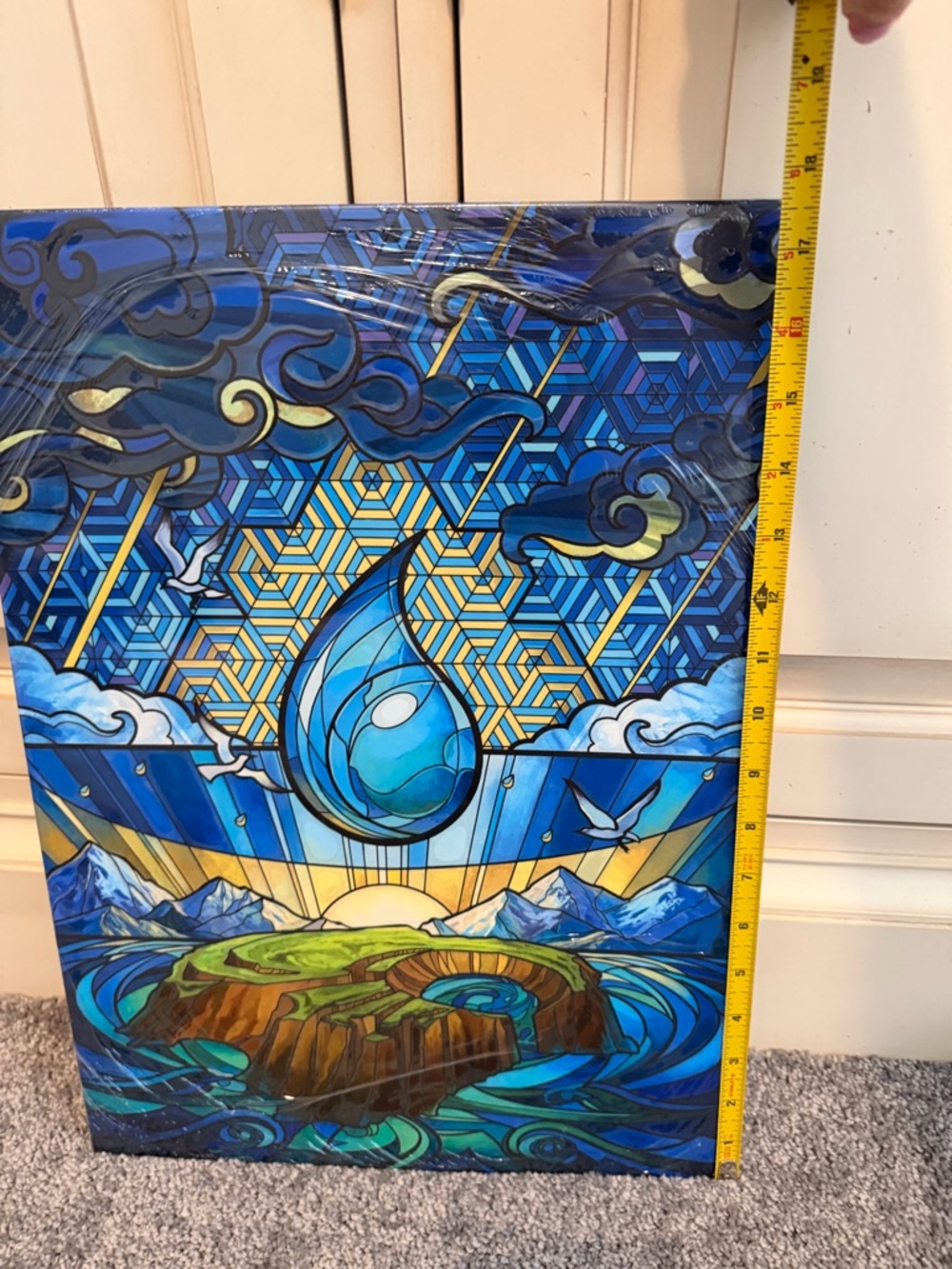 The Gathering Dominaria United 
Stained Glass Island" metal poster NEW - Picture 9 of 9